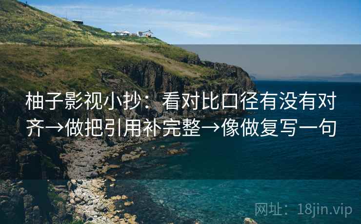 柚子影视小抄：看对比口径有没有对齐→做把引用补完整→像做复写一句