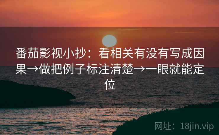 番茄影视小抄：看相关有没有写成因果→做把例子标注清楚→一眼就能定位