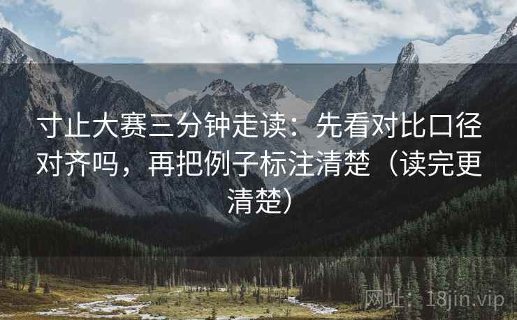 寸止大赛三分钟走读：先看对比口径对齐吗，再把例子标注清楚（读完更清楚）